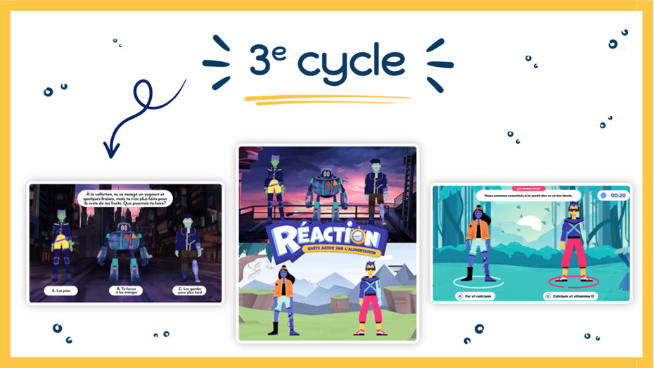 Jeux éducatifs en ligne pour bouger à l’école – 3e cycle